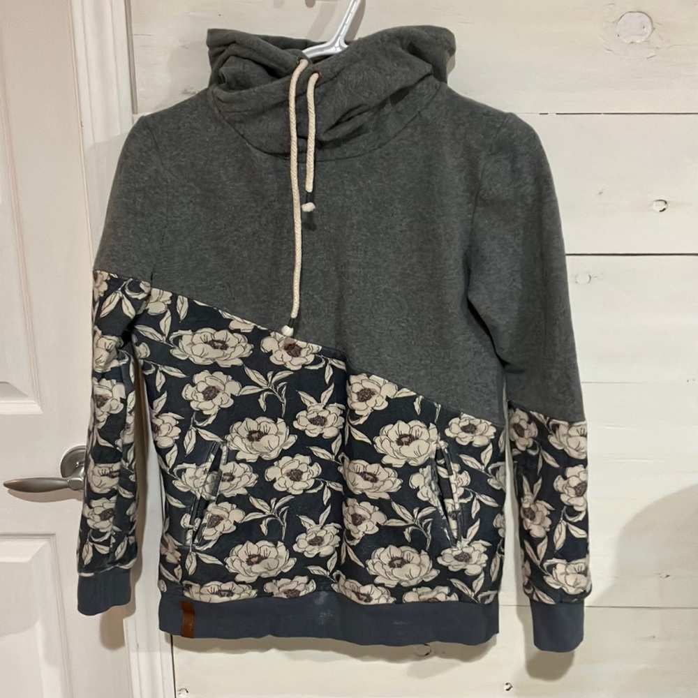 Floral Gray Hoodie